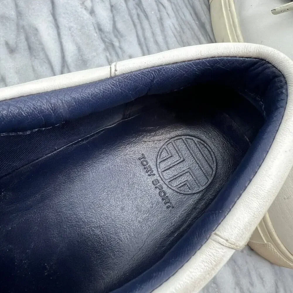 Tory Burch Sport Womens 8.5 Sneakers White Leather Ruffle Casual Shoes 36558